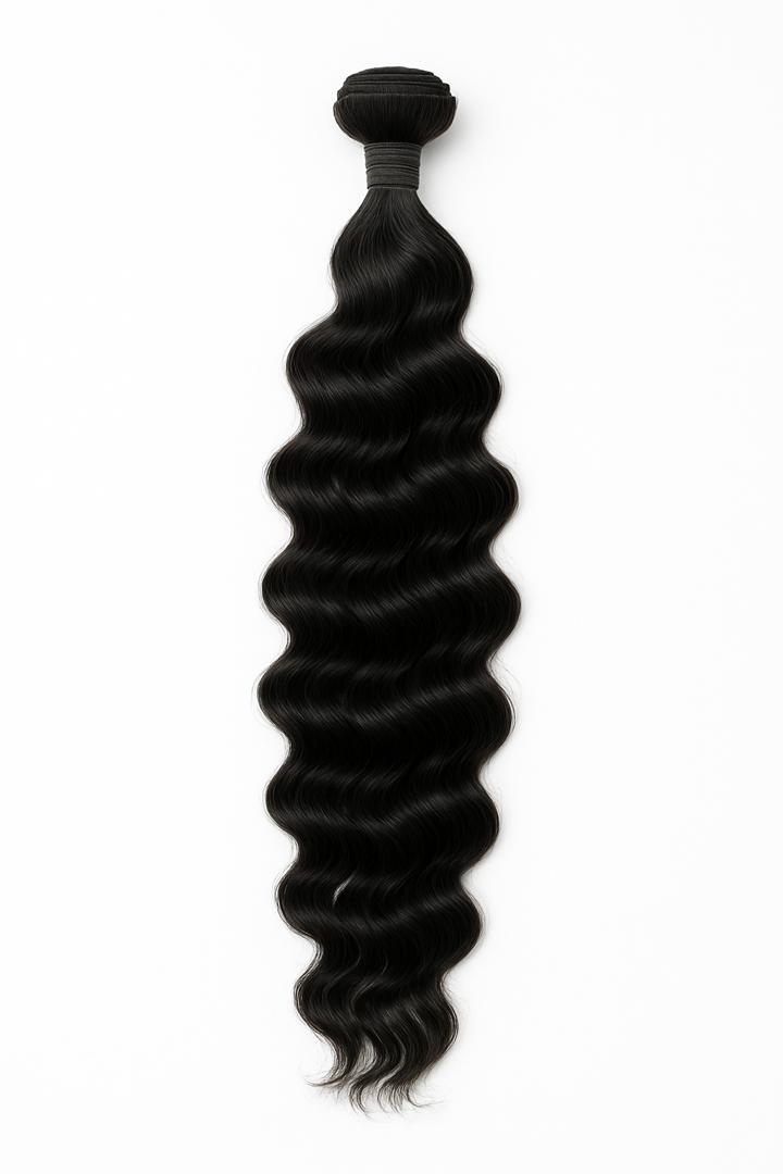 Deep wave virgin human hair bundles