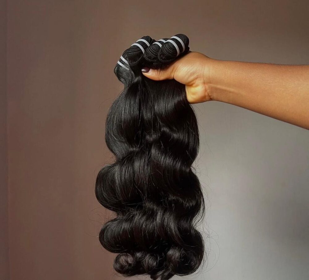 Natural wave raw hair bundles